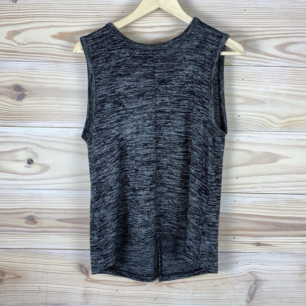 Rag & Bone Top Women Medium‎ Sleeveless Back Slit Black Marled